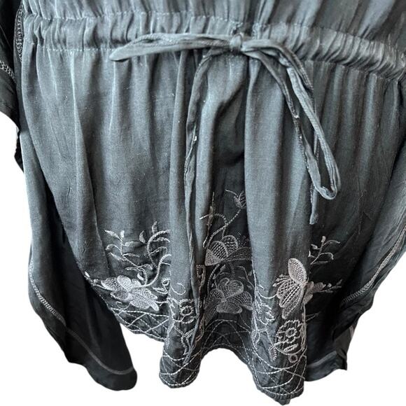 Monoreno black floral boho Embroidered swimsuit coverup swimwear neutral - Picture 3 of 8